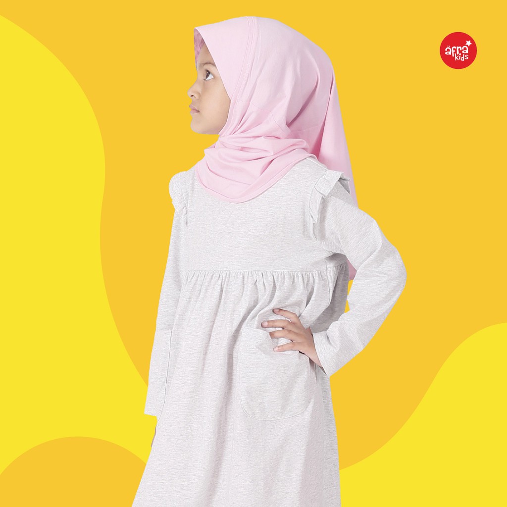 Gamis Anak Afrakids AFRA - GA001 Abu Misty - Baju Muslim Anak Perempuan