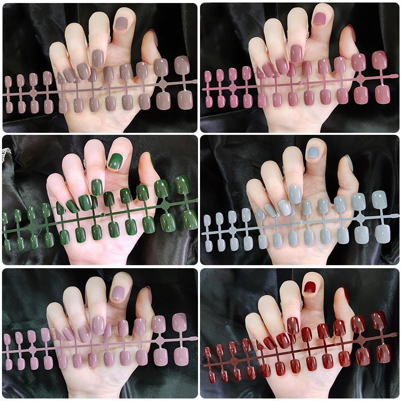 [24pc] Kuku Palsu / Nail Art / Kuku Palsu Pendek free Lem