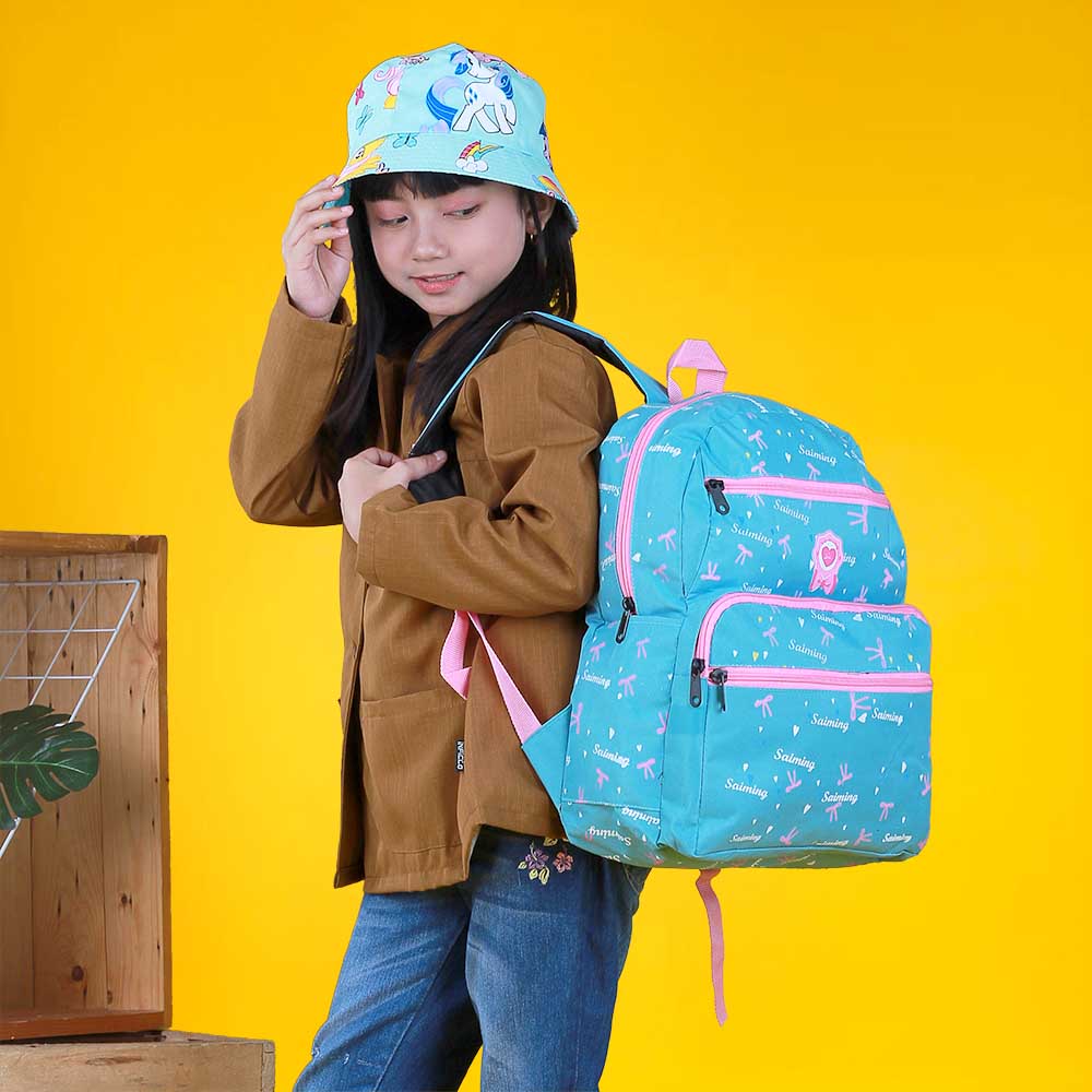 Tas Sekolah Anak Perempuan Backpack Punggung Anak TK SD Cewek 2in1 Motif Cantik R310