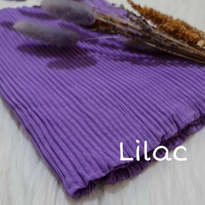 Pashmina Plisket Lidi Full Premium 180X75 CM By Milanda Mode-Lilac
