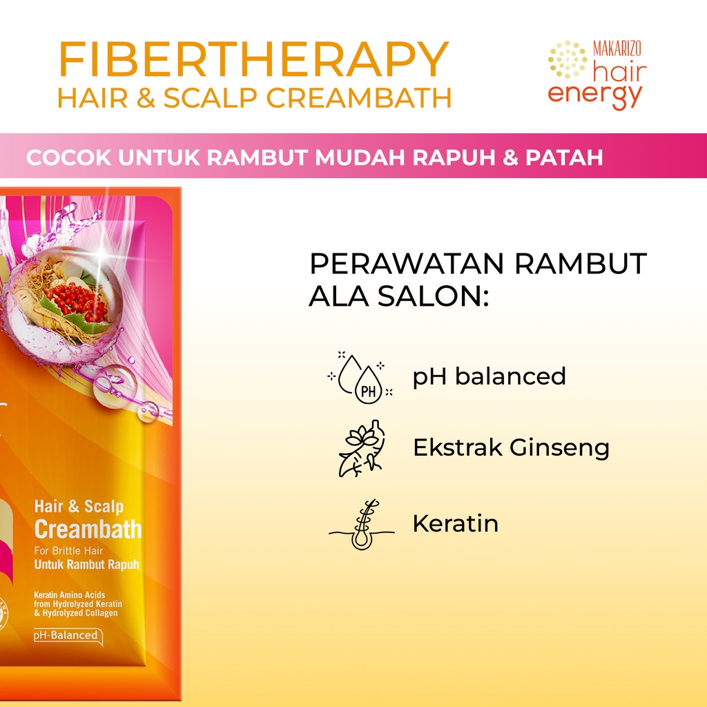 Makarizo Hair Energy Fibertherapy Hair & Scalp Creambath Ginseng 30 mL-3