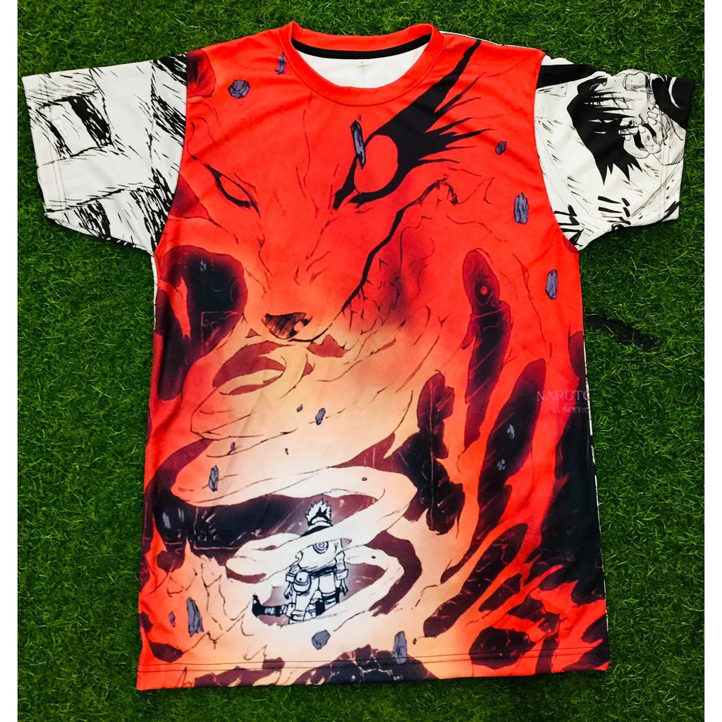 Tshirt Kurama Fullprint Naruto Uzumaki Anime