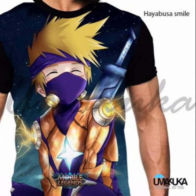 Baju kaos mobile legend hayabusa smile 3D full print umakuka