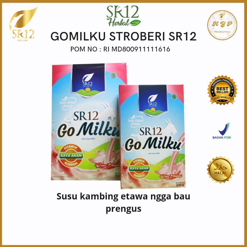 

GOMILKU STROBERI SR12 200gr 600gr susu kambing etawa sr12 rasa stroberi tanpa pemanis non krimer membantu mengatasi keluhan lambung osteoporosis meningkatkan kecerdasan dan nafsu makan anak