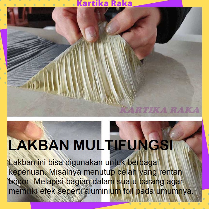 KR Lakban Multifungsi Alumunium Anti Bocor dan Panas Isolasi Ajaib Tahan Panas Foil Butyl Rubber Waterproof Tape