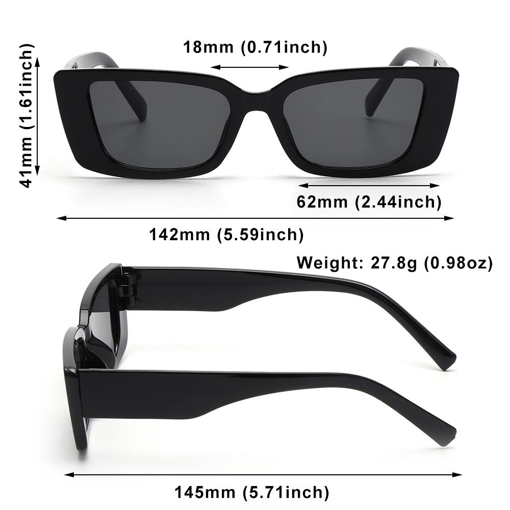 Lily Rectangle Sunglasses Retro Uv400Warna Perlindungan Perlindungan Perlindungan Mengemudi Kacamata