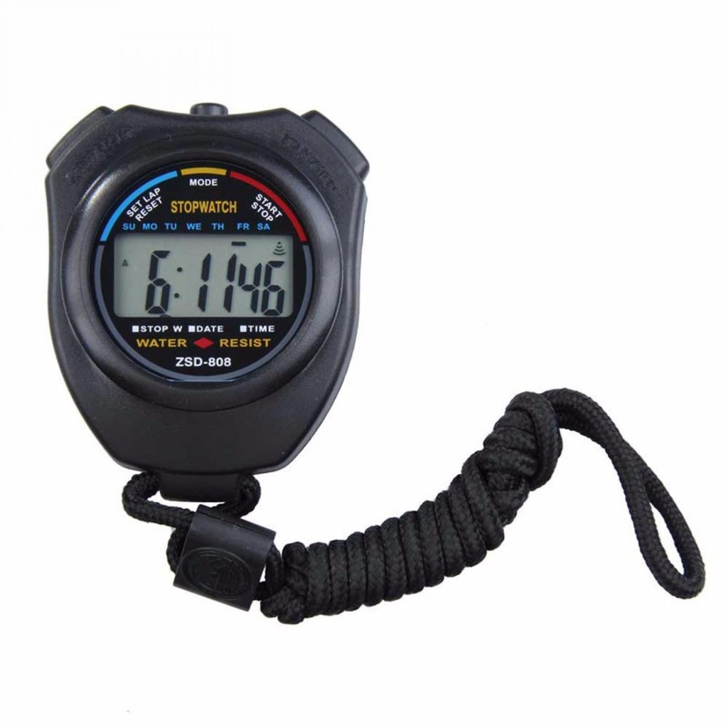 Stopwatch Olahraga Waterproof genggam Digtal LCD + Strap Image 3