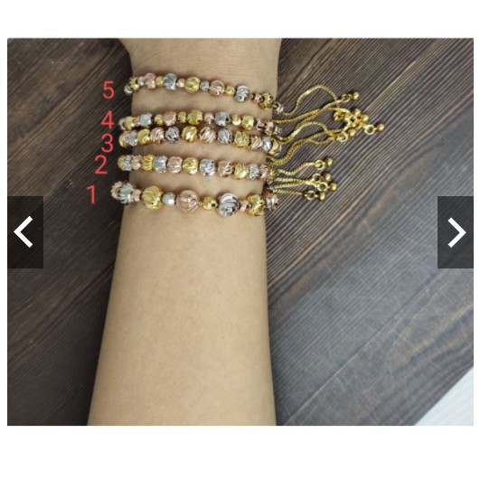 JJ FASHION Gelang Santa Biji Lada Ukir Serut Model Perhiasan Titanium Asli