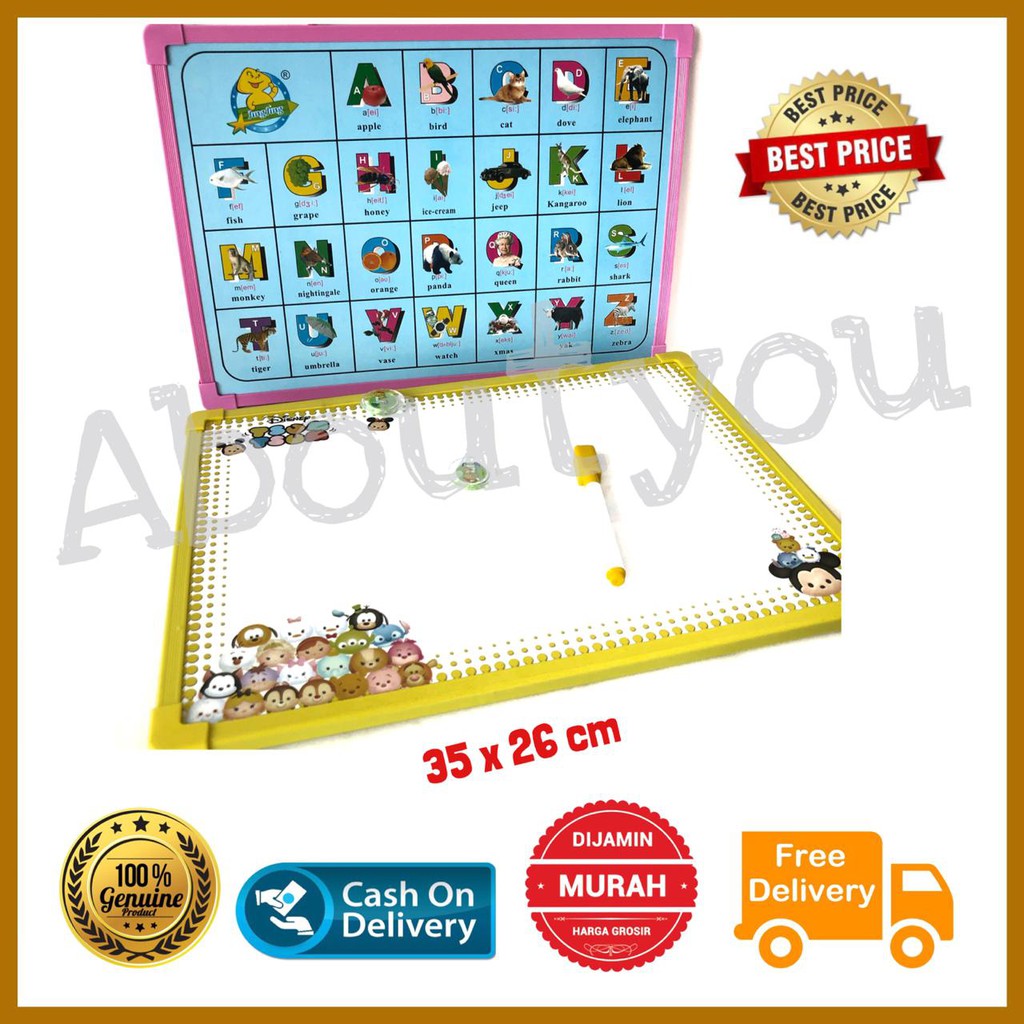 

Papan MAGNET anak BESAR tempel Karakter papan tulis gantung Whiteboard lengkap