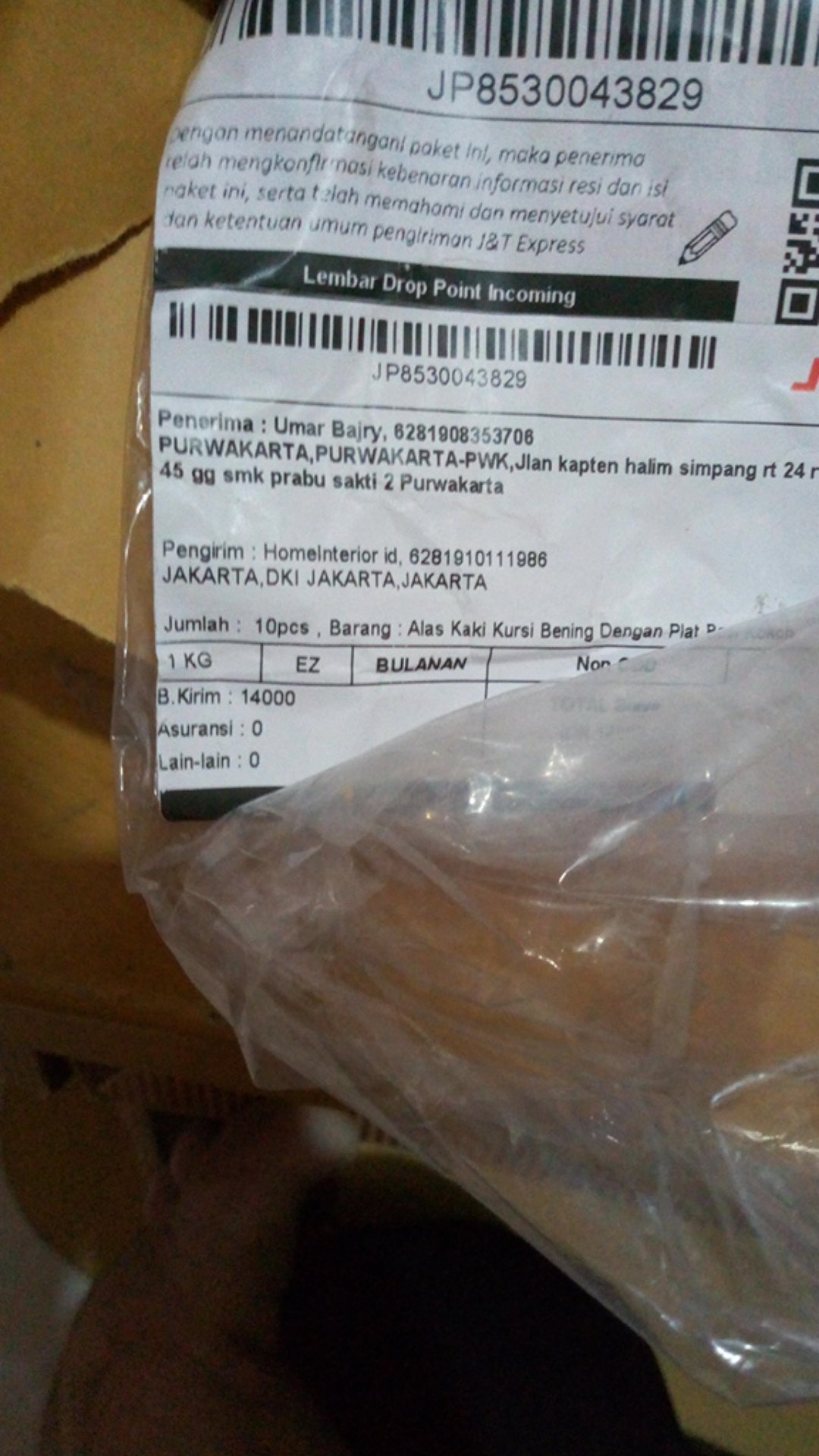 Alas Kaki Kursi Bening Dengan Plat Besi Kokoh