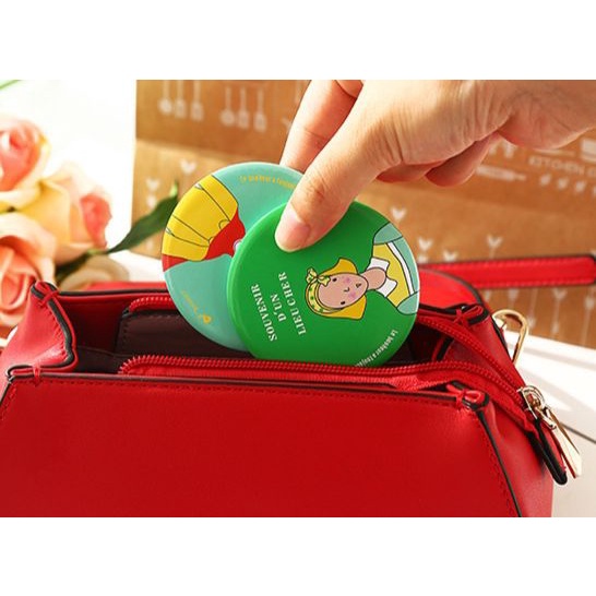 Cermin Bulat Karakter Kaca Cermin Make Up Mini Kaca Travelling Motif Lucu Kaca Mini Travel Size AC 120