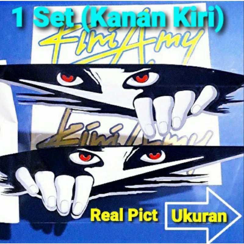 Cutting Sticker 3D Ngintip 1 Lembar (2 Pcs) Sticker Penutup Lecet Dan Baret Body Kendaraan | Sticker