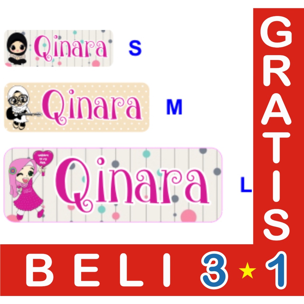 

STIKER LABEL NAMA WATERPROOF BASIC MUSLIMAH 2