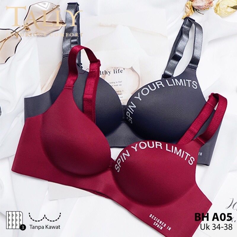 ARA98STORE - BH BRA CUP B A05 TALLY - TALLY BRA TANPA KAWAT BUSA TEBAL- BH PENGANGKAT PAYUDARA - SIZE 34 36 38 - BH SEAMLESS A05 TANPA JAHITAN - BH NEW - BH NYAMAN DI PAKAI - ARA98STORE - BH BRA SPIN YOUR LIMITS