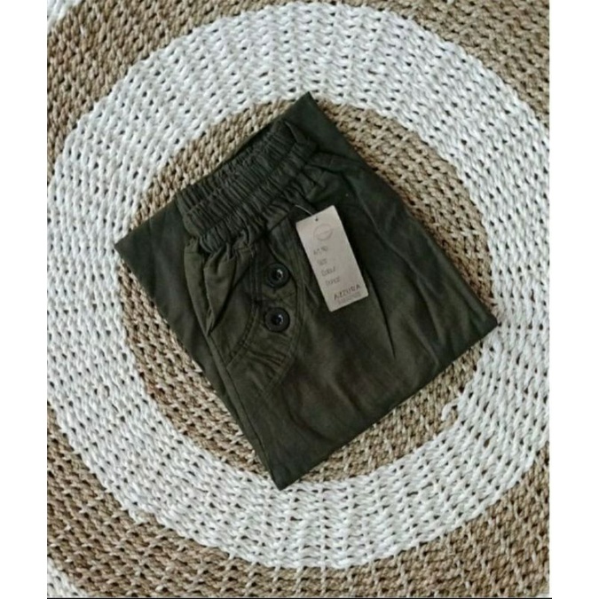 Kulot Panjang Polos Bahan Katun Cigarete Model Payung Murah-Army