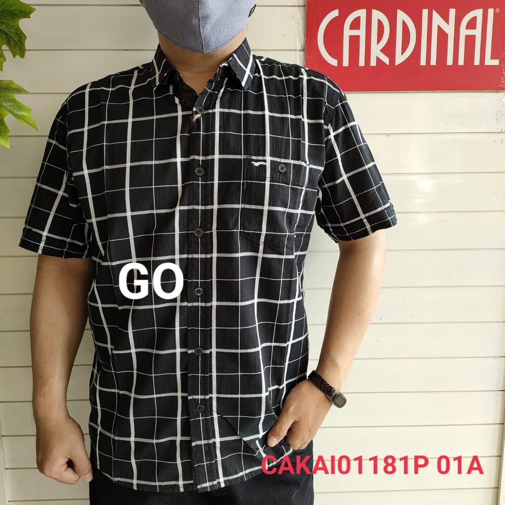 gos  CIP CARDINAL KEMEJA CASUAL SLIMFIT Hem Pria Baju Cowok Pakaian Pria
