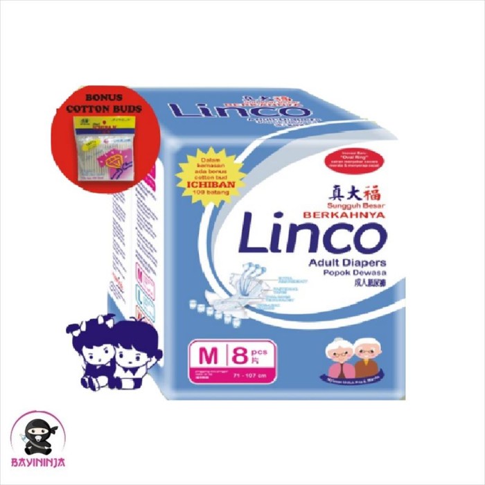 

LINCO Adult Diapers Popok Perekat Dewasa M8 M 8 T-Ninjabayi 01