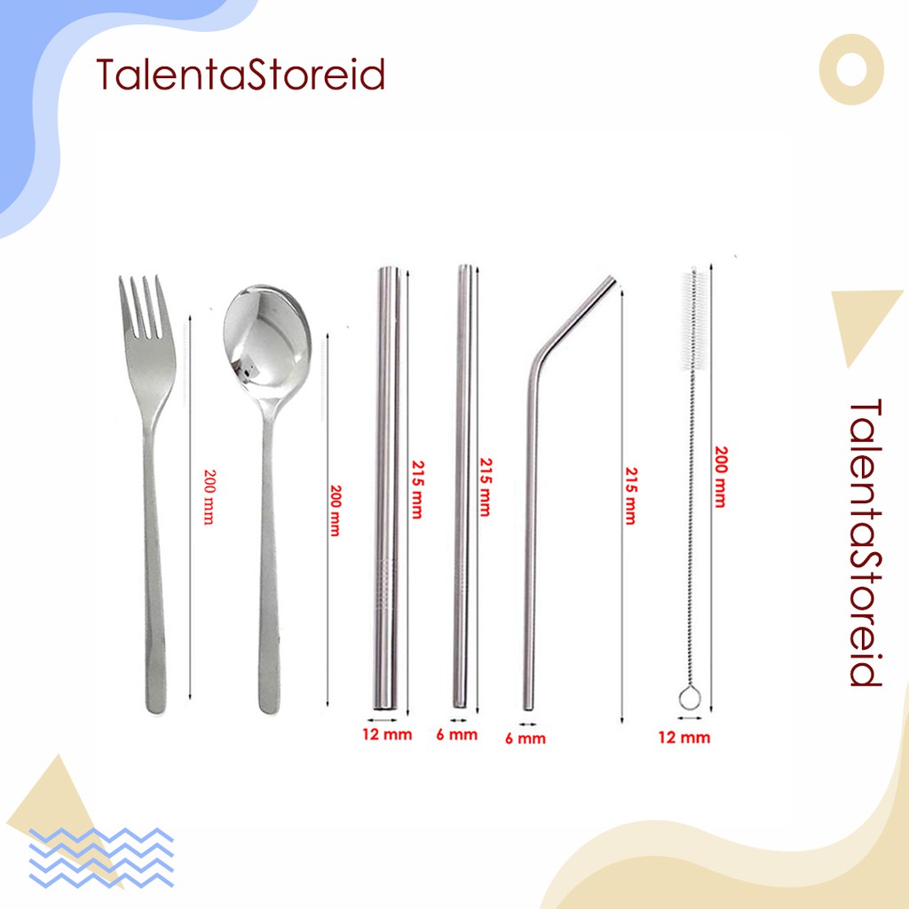 Korean Style Cutlery Set Makan Dan Minum Sujeo New Normal Sedotan Stainless Steel Gratis Pouch