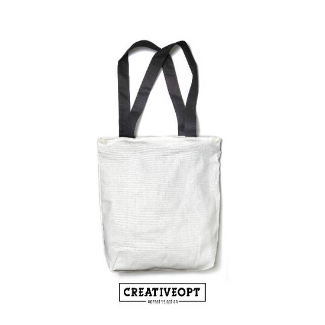 TOTEBAG PUTIH POLOS #2 | Resleting | Canvas | Unisex | Tote Bag Murah
