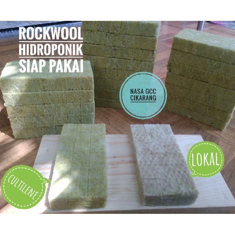 Rockwool Cultilene hidroponik Siap Pakai 18 kotak/lubang ukuran 15x7.5x2.5