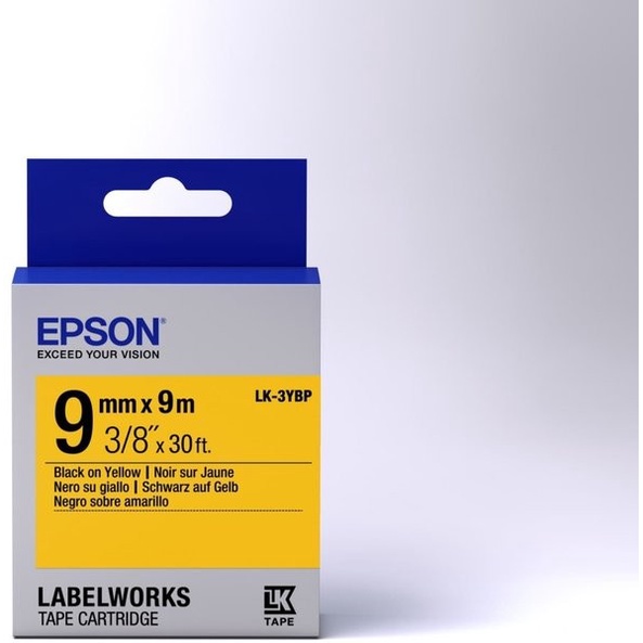 Epson LK 3WBN LK 3YBP LabelWorks 9mm 9meter Label Tape Cartridge