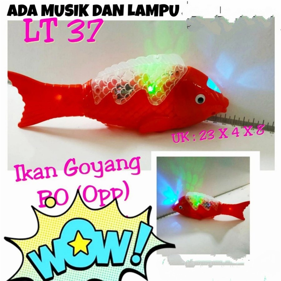 MOMBABY1 Mainan Ikan Goyang Bentuk Koi besar bisa nyala dan bisa goyang