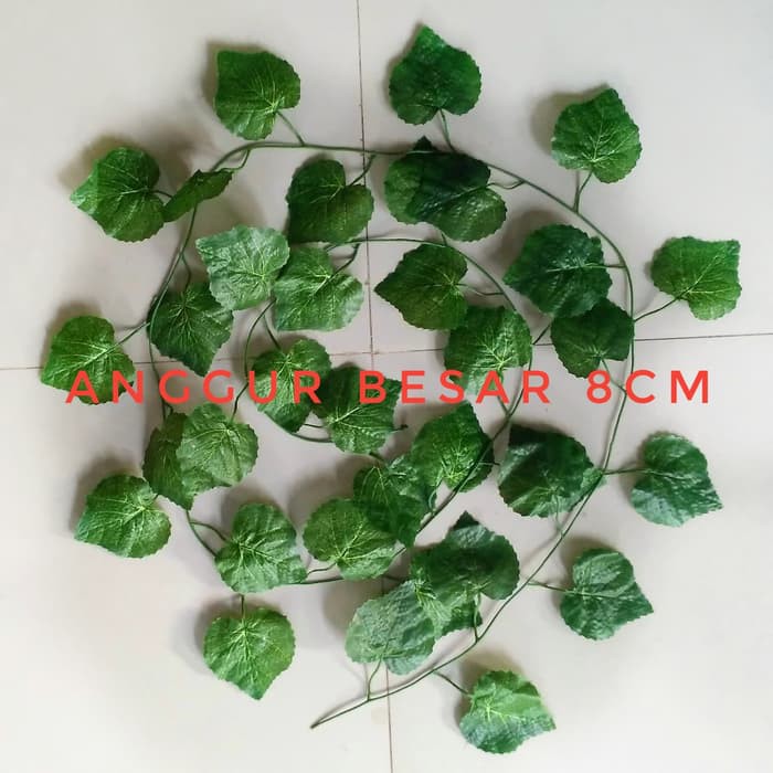 Daun rambat imitasi Anggur besar 8cm 200 tanaman plastik B8316