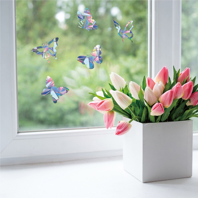 Butterfly Stiker Dinding Bahan PVC Motif Kupu-Kupu Warna Pelangi Untuk Dekorasi Rumah