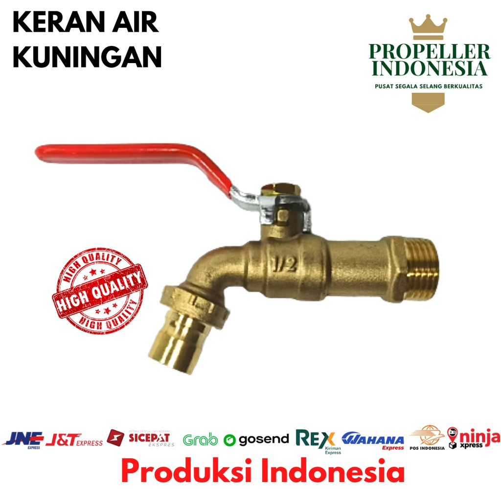 Keran Air Kuningan Kran Air Drat Taman Keran Tembok Fleksibel 1/2Inch