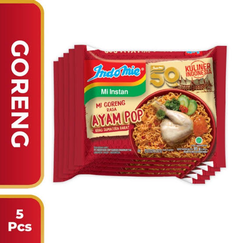 Indomie Mi Goreng Ayam Pop 5 Bungkus