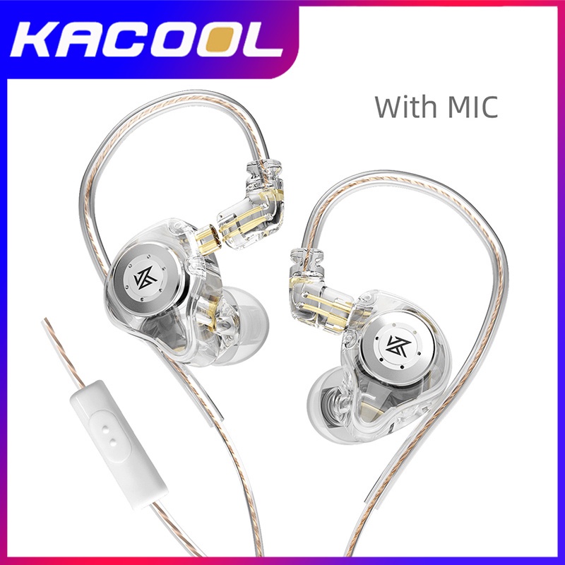 KZ EDX Pro Earphone Dinamis Di Telinga Monitor Hi Fi Kabel Headphone Bass Stereo Permainan Musik Penyumbat Telinga Kebisingan Membatalkan Headset-Transparan