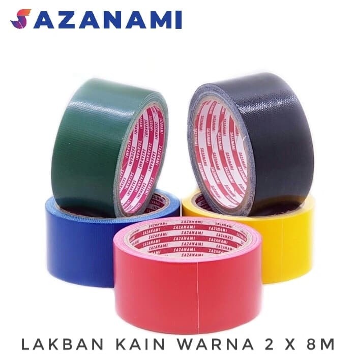

PEREKAT-PENGIKAT- LAKBAN KAIN HITAM 2" INCH X 8M SAZANAMI CLOTH TAPE 48 MM LINEN JILID - BIRU