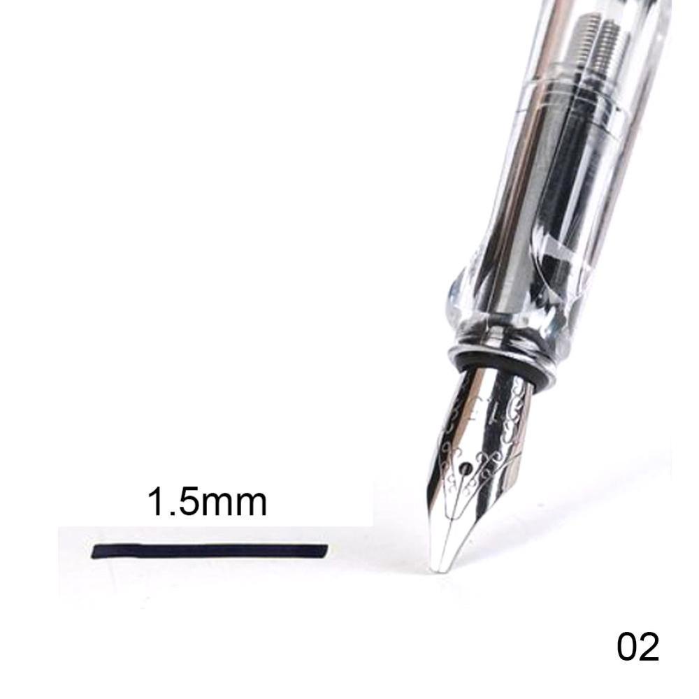 Timekey Pen Fountain Transparan 6 Nibs 0.7 / 1.1 / 1.5 / 1.9 / 2.5 / 2.9mm Untuk Stationery Sekolah / Kantor J6L8L