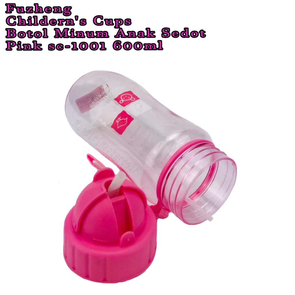 Botol Minum Anak sedot* Childern's Cups * Botol minum * Motif Pink SC-1001 * 600ml