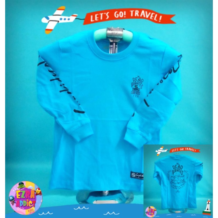 ORIGINAL Surfkids - Umur 1 2 3 4 5 6 7 8 tahun - Baju Distro Anak - Surfkids Biru Muda - Kaos Distro