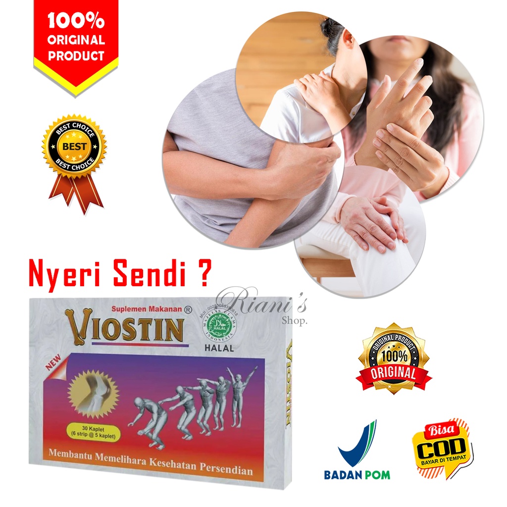 Viostin DS Original Halal 1 Box 30 Suplemen Nyeri Lutut Sendi Kaplet Suplement Kesehatan Osteoporosi