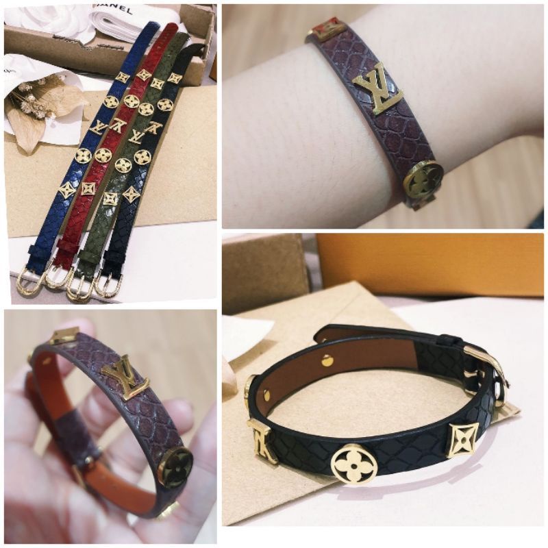 Gelang kulit Mix Titanium Premium Quality gelang Titanium mix kulit fashion import 6512