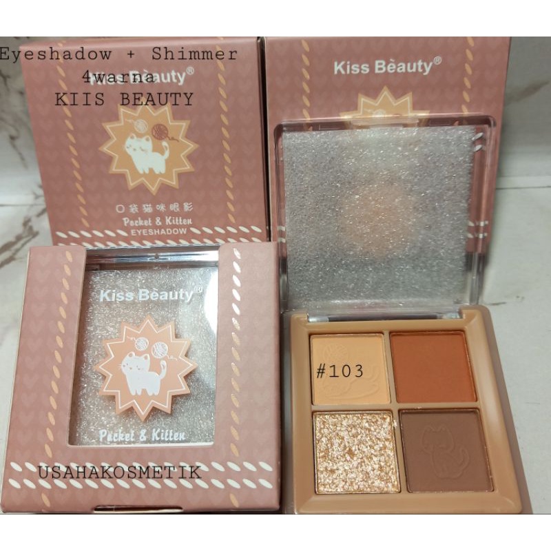 PROMO EYESHADOW DAN SHIMMER 4WARNA KISS BEAUTY WARNA NUDE KOREA NO.87205-03