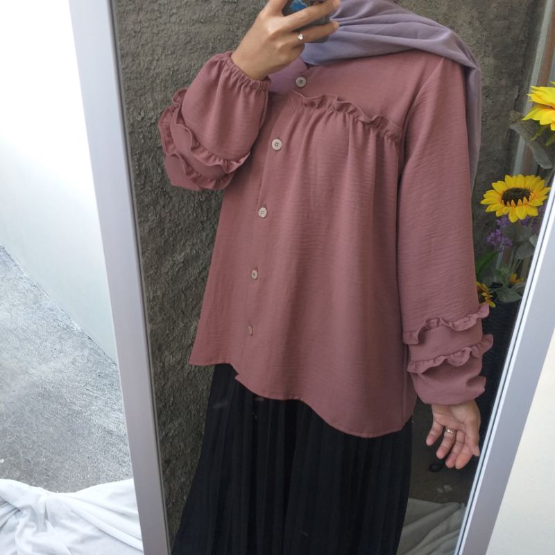 Crinkle Blouse//Atasan wanita//Kiara Blouse//Crinkle Premium