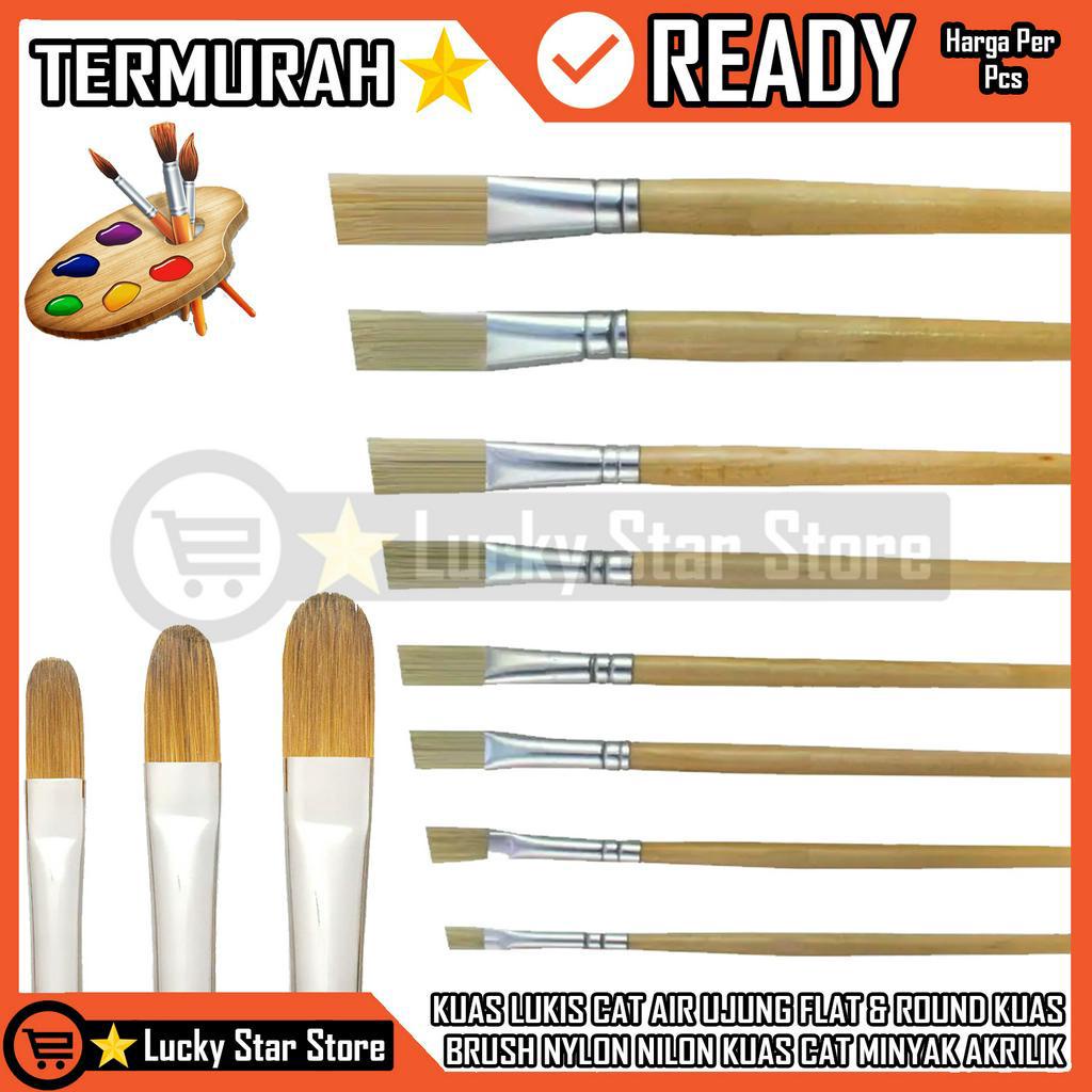 

KUAS LUKIS CAT AIR UJUNG FLAT & ROUND KUAS BRUSH NYLON LEMBUT KUAS LUKIS CAT AIR MINYAK AKRILIK BAHAN NILON ARTIST PAINT BRUSH NO 4 6 12 SATUAN PER PCS AKRILIK KANVAS CANVAS CET MINYAK BRUS GEPENG KOAS RUNCING RATA BULAT MIRING GAMBAR PAIL