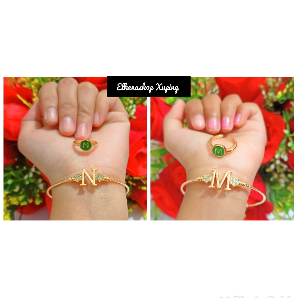 Gelang anak inisial Huruf Free cincin A-Z .Xuping