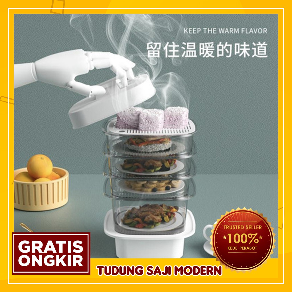 Food Storage 6 Layers Tahan Panas  Tempat Penutup Makanan Tudung Saji Susun Modern