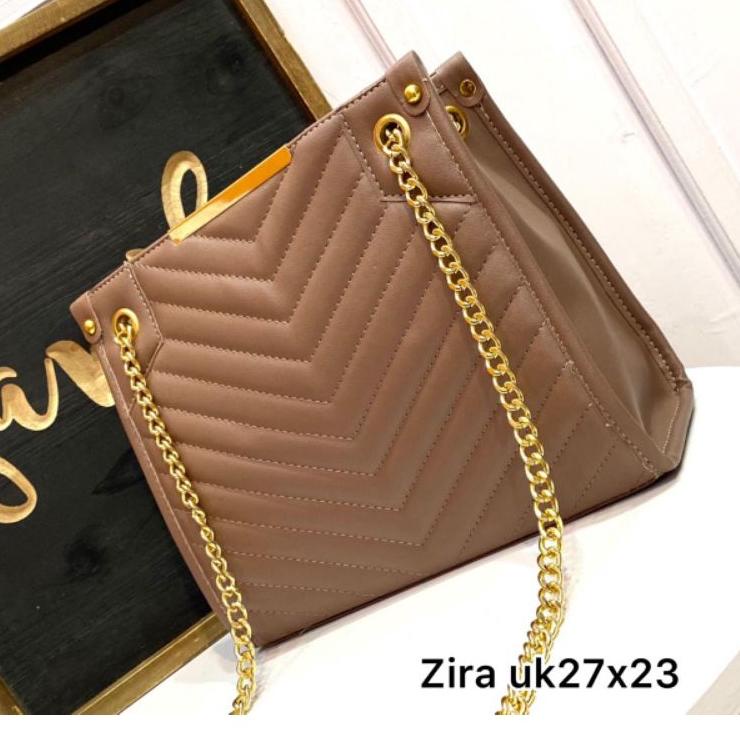 LMJ.26Au22ғ • SLINGBAG ZIRA GOLD EMBOSS/ TAS PESTA BESAR PLAT BORDIR/ALIN SILKY /ZIRA BAG/SLINGBAG V