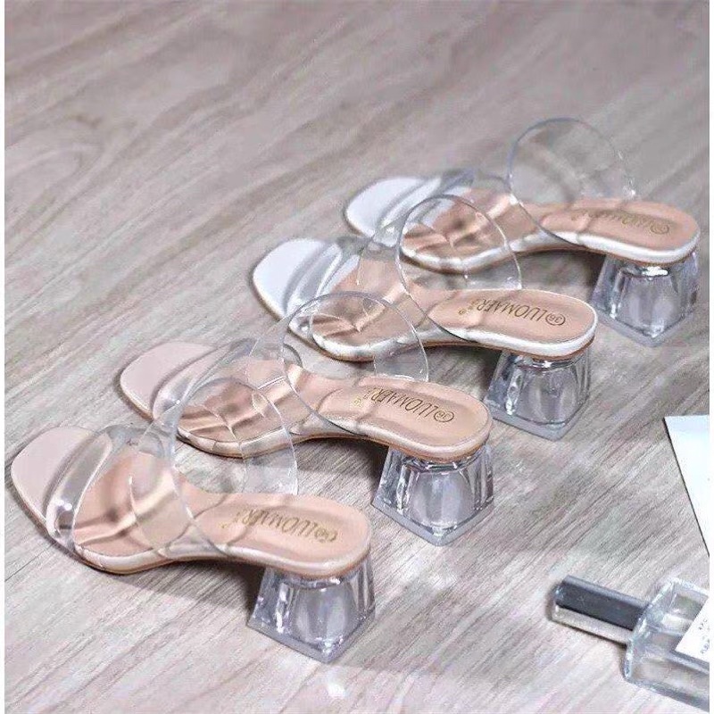 GLASS HEELS SEPATU WANITA IMPOR