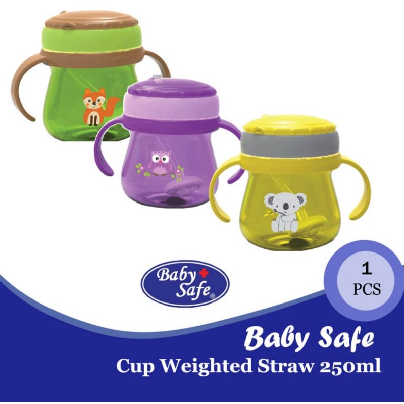 Baby Safe Cup With Weighted Straw 250 ml (JP019)/Botol Minum Bayi Anak