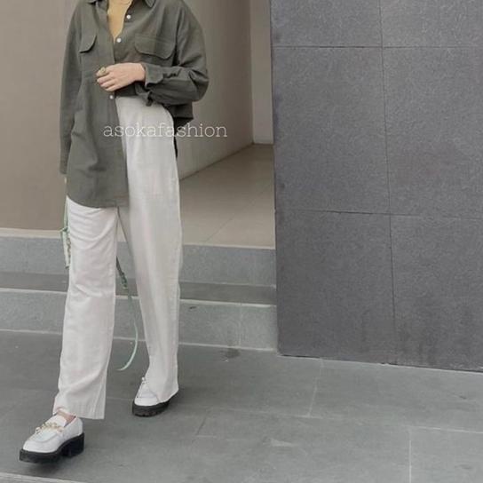 Ω Celana kulot linen highwaist 2239 Linen import | celana kulot wanita ✦
