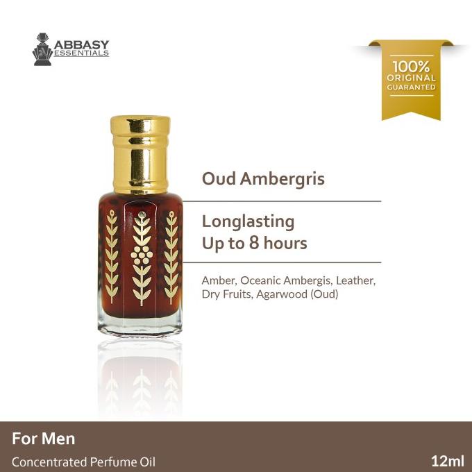 12Ml Oud Ambergris Natural Parfum Oil Minyak Gaharu Amber Anbar