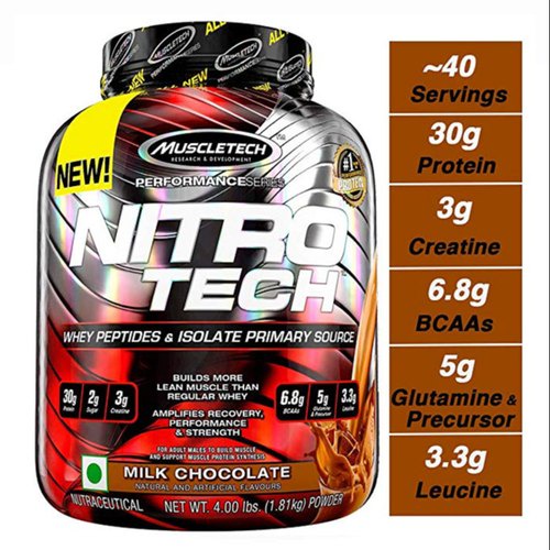 Muscletech Nitrotech 4lbs  Suplemen fitness Whey Protein 4 lbs