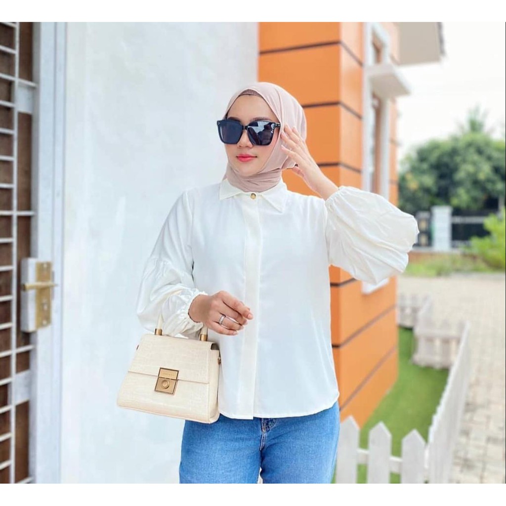 1KG MUAT 5PCS | MINZY TOP SHIRT BASIC FULL KANCING KEMEJA BASIC HITS SELEBGRAM FASHION WANITA MUSLIM