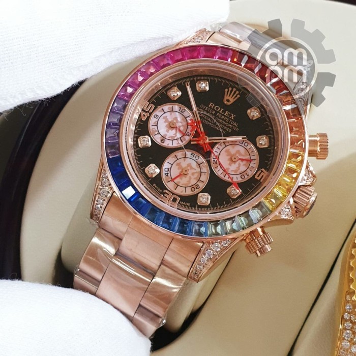 Suplier Jam Rolex Cosmograph Daytona Automatic Diamond Bezel Rose Gold